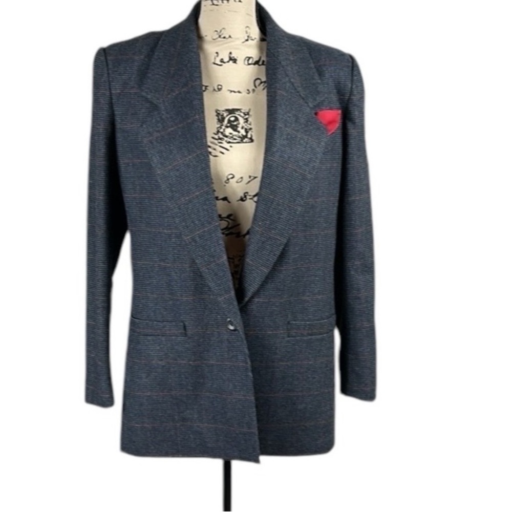 Vintage 80’s/90’s Sasson Plaid Wool Blend Blazer Size 12